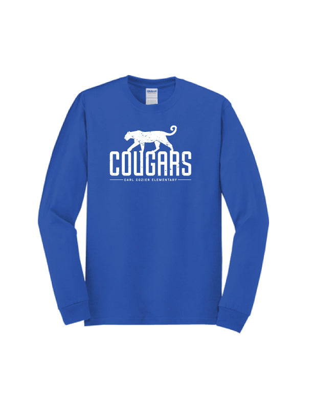 Adult Long Sleeve T-Shirt, Walking Cougar